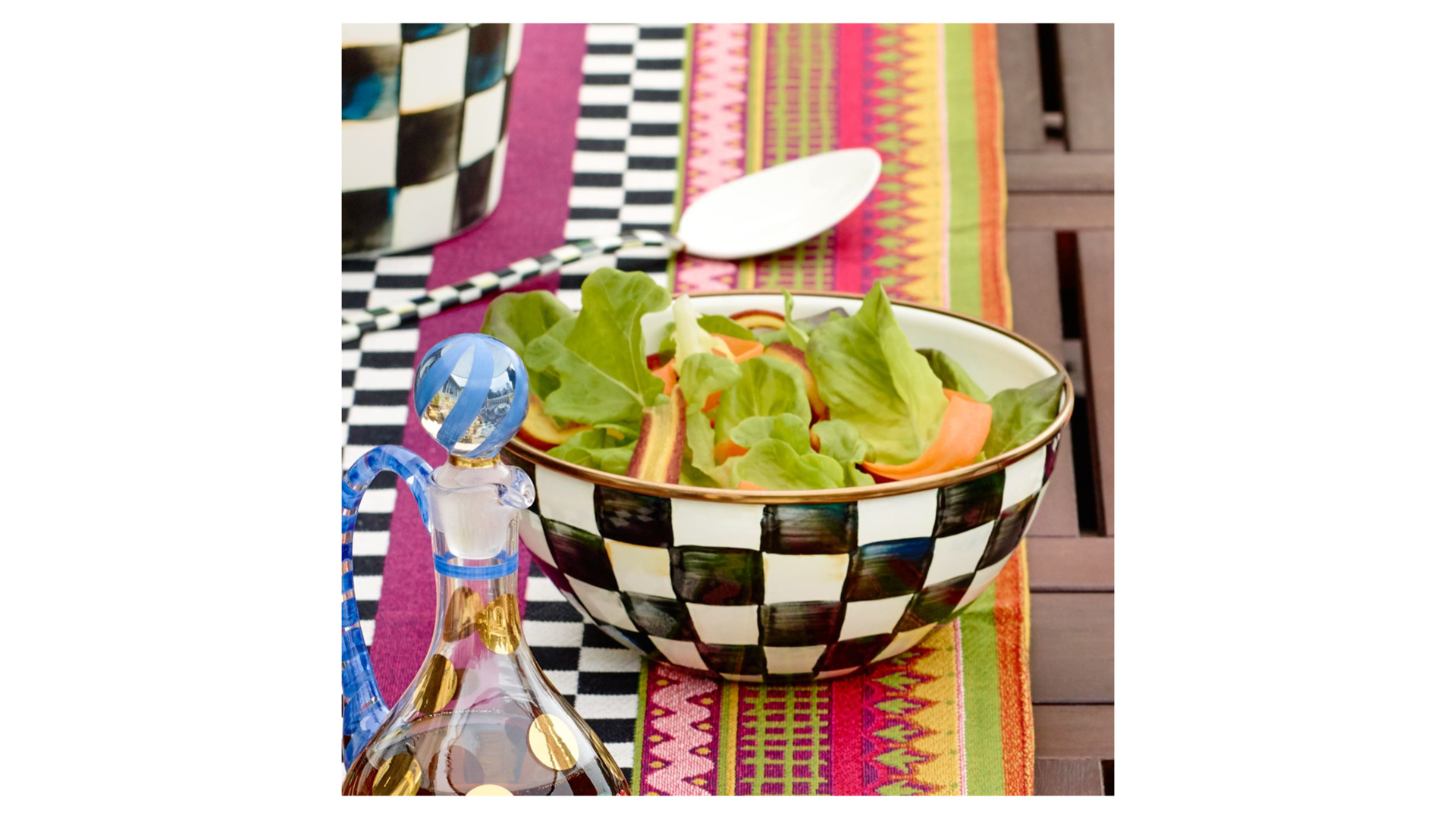 10654521 Mackenzie-Childs Салатник малый 20см Courtly Check Сталь  - Вид №2