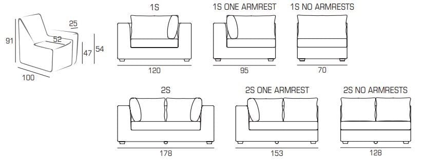Угловой диван из ткани с полуостровом Domingo Salotti ARCH-00062483 - Вид №5