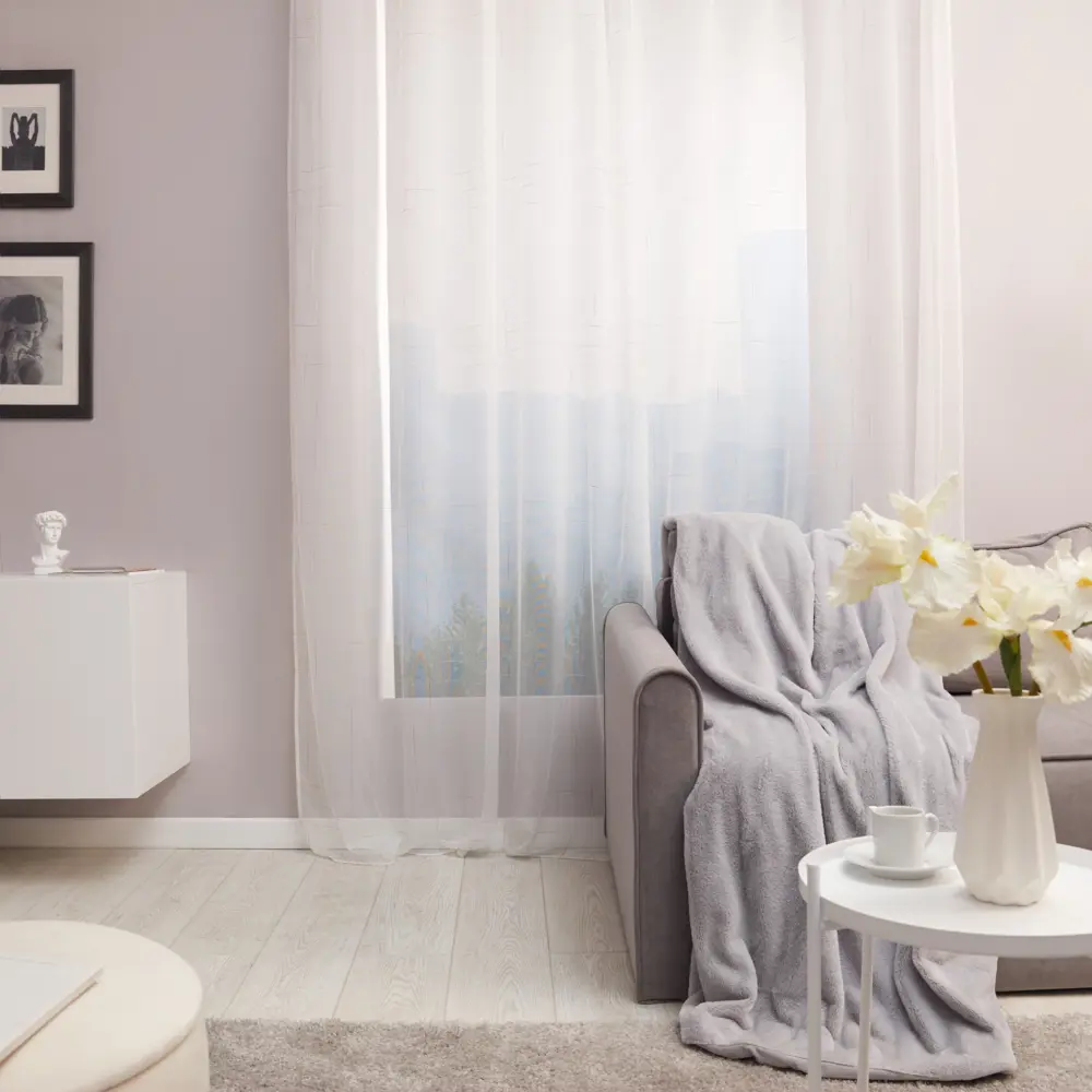 Тюль MIAMOZA Лаура на ленте 300×280 см кремовый 84508326