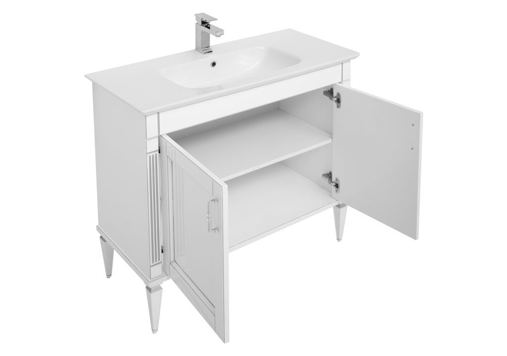 Комплект мебели для ванной Aquanet Селена 105 белый/серебро (2 дверцы) 00233125 - Вид №3