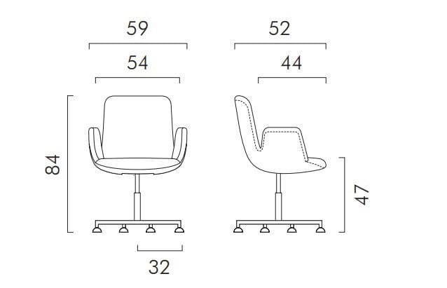 Офисное кресло с мягкой тканью и подлокотниками с 4 спицами FREZZA цветок лотоса ARCH-00055193 - Вид №3