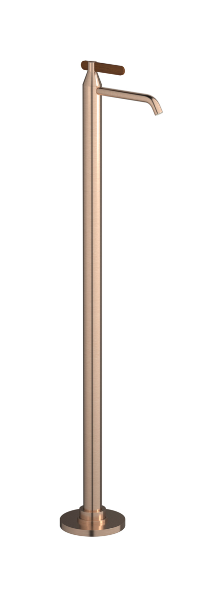 Высокий смеситель для напольной раковины в комплекте с донным клапаном. WE ARE IB ol299on Brushed Rose Gold Soho