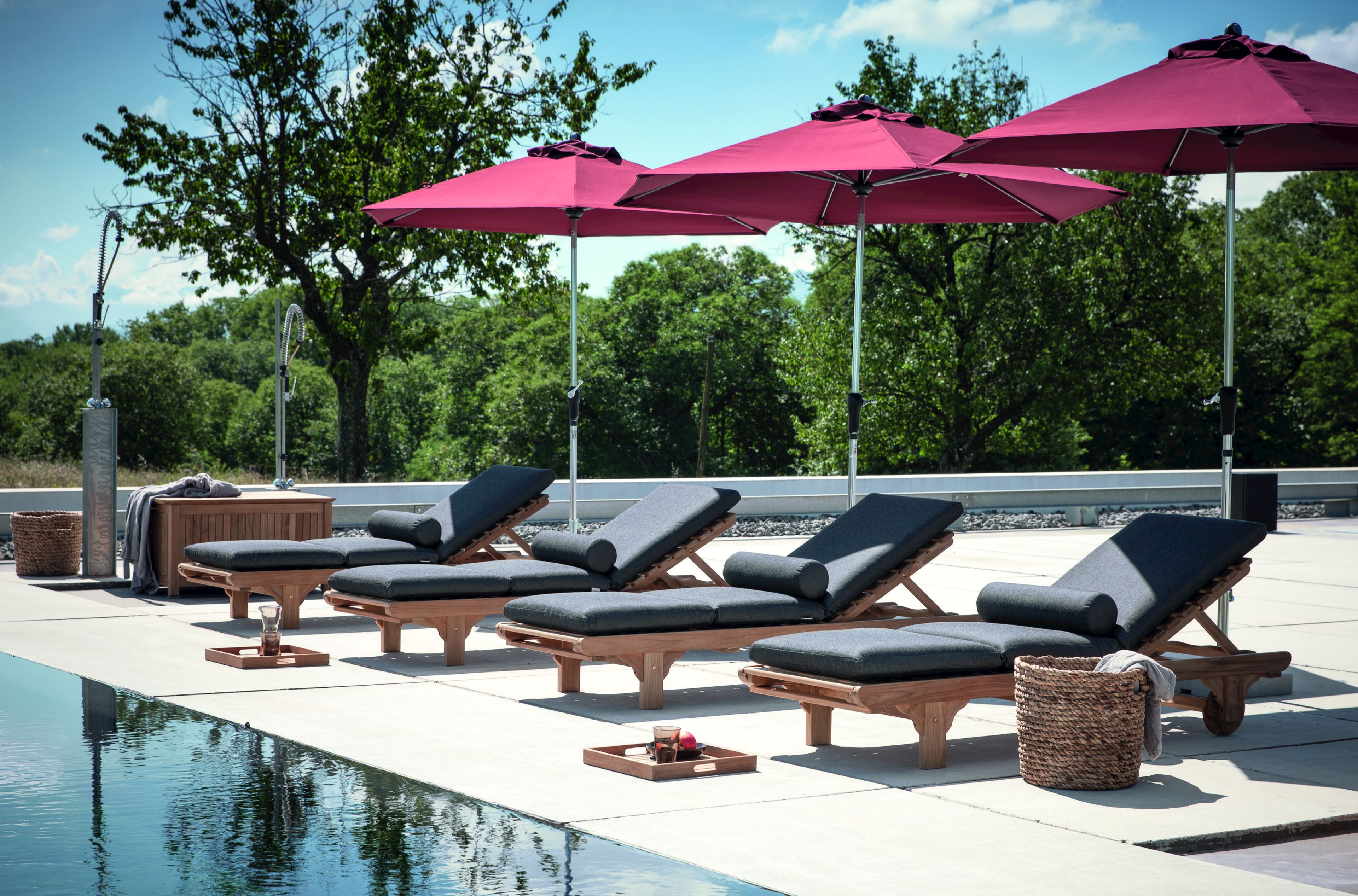 Садовая кровать с откидной спинкой из тикового дерева с колесами Unopiù Chelsea ARCH-00076668 - Вид №5