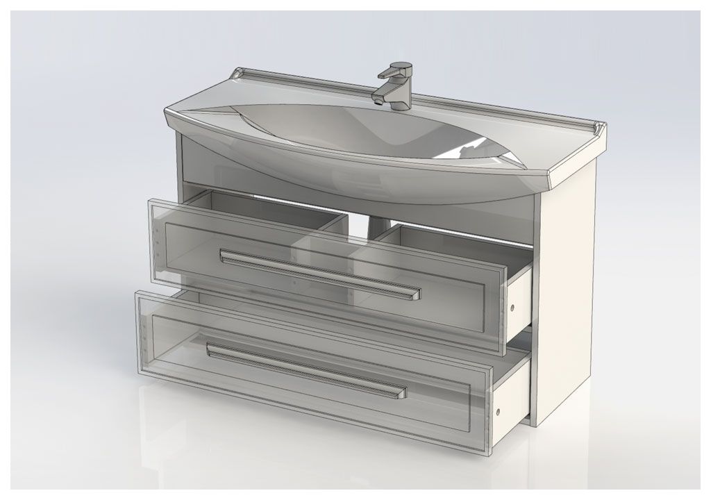 Тумба с раковиной Aquanet Остин 105 белый 0020391900175449 - Вид №4