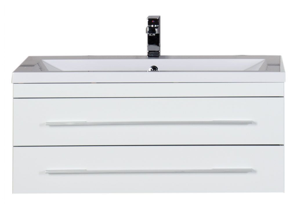 Тумба под раковину Aquanet Верона 100 белый (подвесная 2 ящика) sun-id-275331 - Вид №4