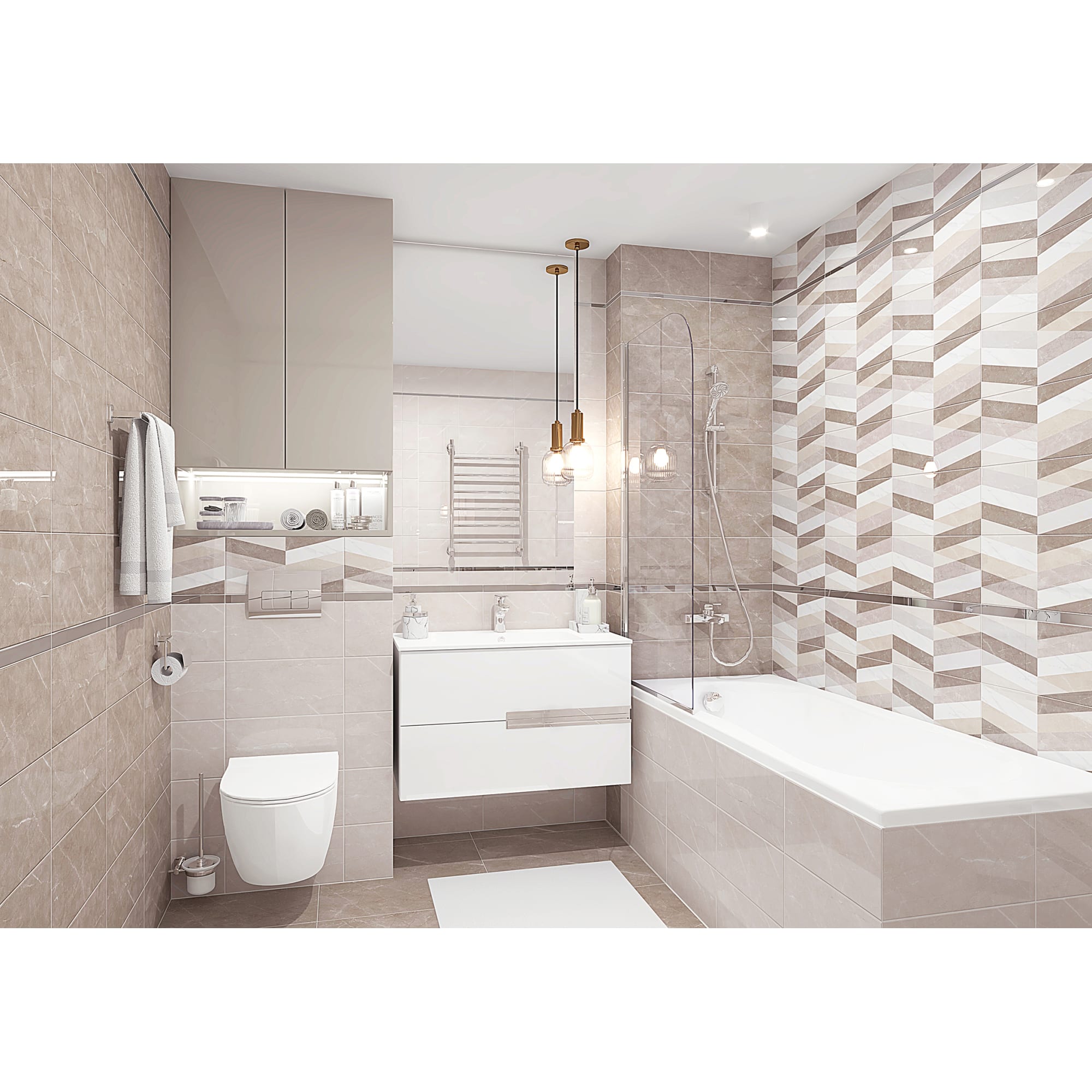 82794864 Плитка настенная 20х40 см 1.2 м² цвет бежевый SAVOY Santreyd - Вид №3