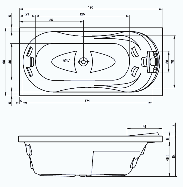 BZ44 Ванна Riho Dana Santreyd - Вид №1