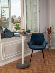 90774840 Стол многофункциональный круглый Flat 950-500 50x3.5 см бетон цвет графит ST1N STLM-0377156 МЕЛОДИЯ СВЕТА