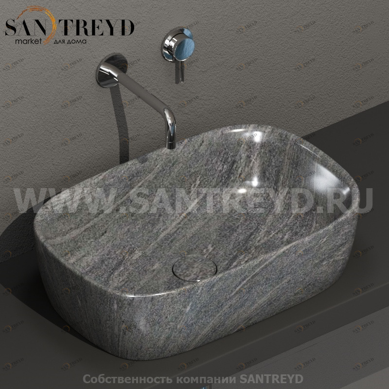 GE045SG Накладная раковина на столешницу  прямоугольная Ceramica Globo GENESIS