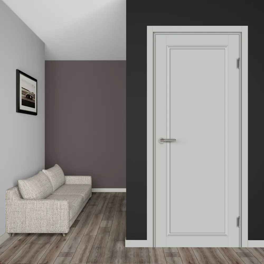 Комплект двери Лион глухая 60x200 см Hardflex цвет серый жемчуг без доборов МАРИО РИОЛИ STLM-2135797 - Вид №1