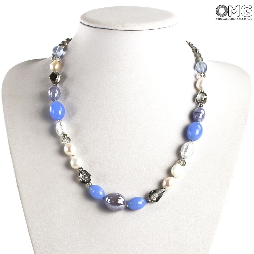 4313 ORIGINALMURANOGLASS Колье Фиалка - Коллекция Antica Murrina - муранское стекло OMG 35 см  - Вид №1