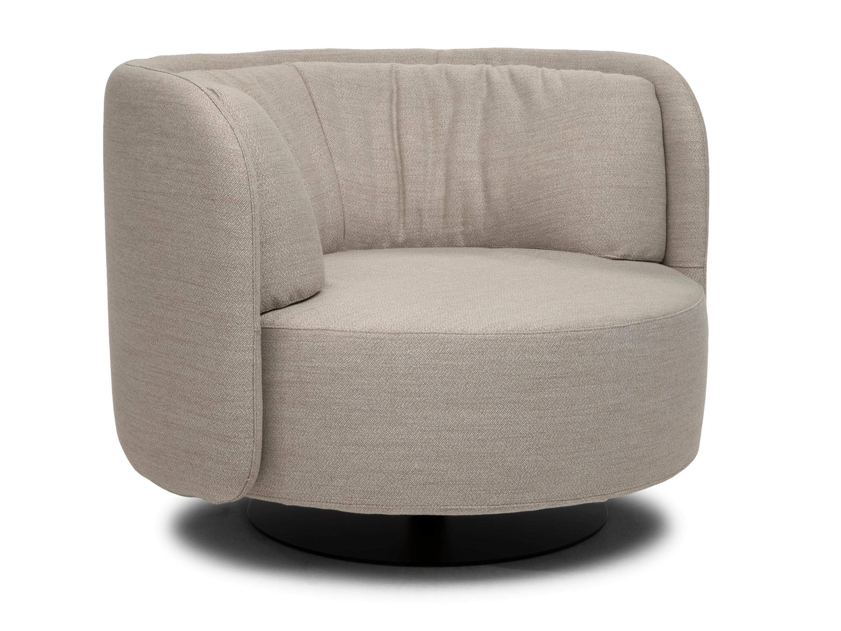 Тканевое вращающееся кресло с подлокотниками Natuzzi Italia Deep ARCH-00093834