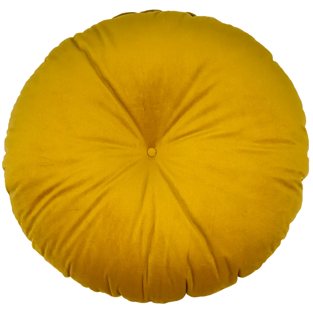 Подушка декоративная Linen Way Harvest Gold d37 см бархат цвет горчица STLM-2098948