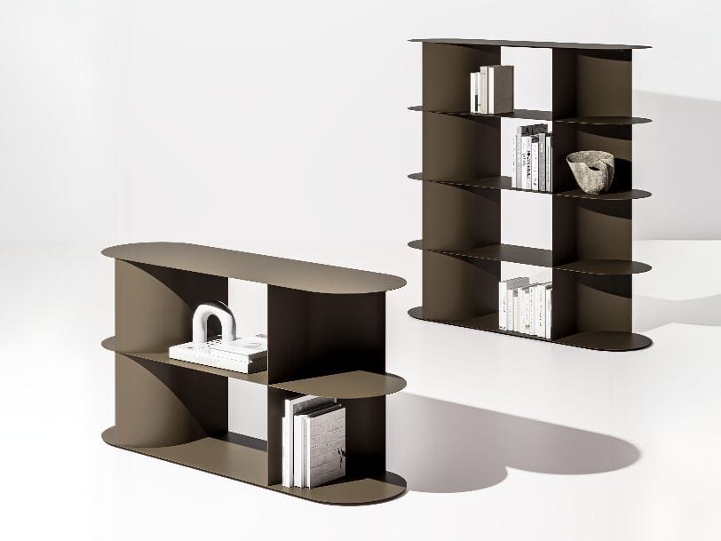 Книжный шкаф из окрашенного металла Ronda Design ZEPHIR ARCH-00011806