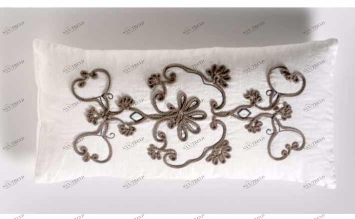 LA FABBRICA DEL LINO Прямоугольная подушка из льна с ручной вышивкой Decor sun-id-1408983