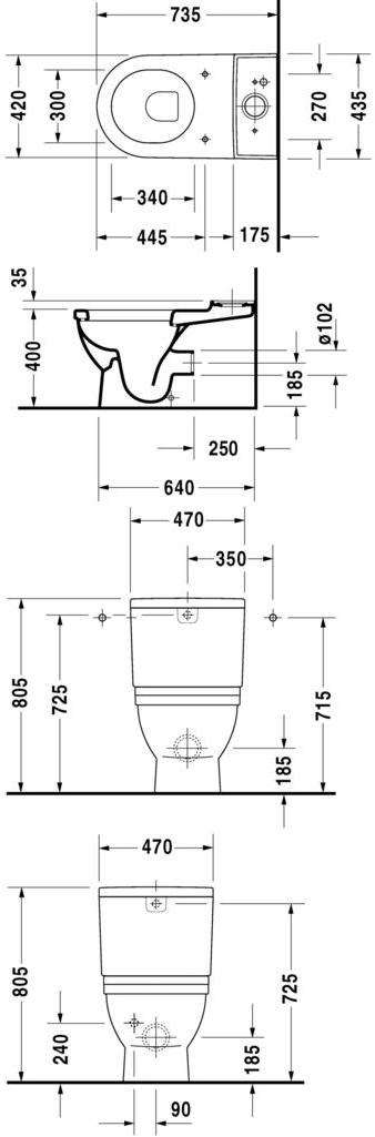 210409 Компакт унитаз с бачком Белый Duravit Starck 3 Германия - Вид №1