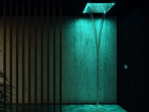 Квадратная потолочная душевая головка из нержавеющей стали с хромотерапией