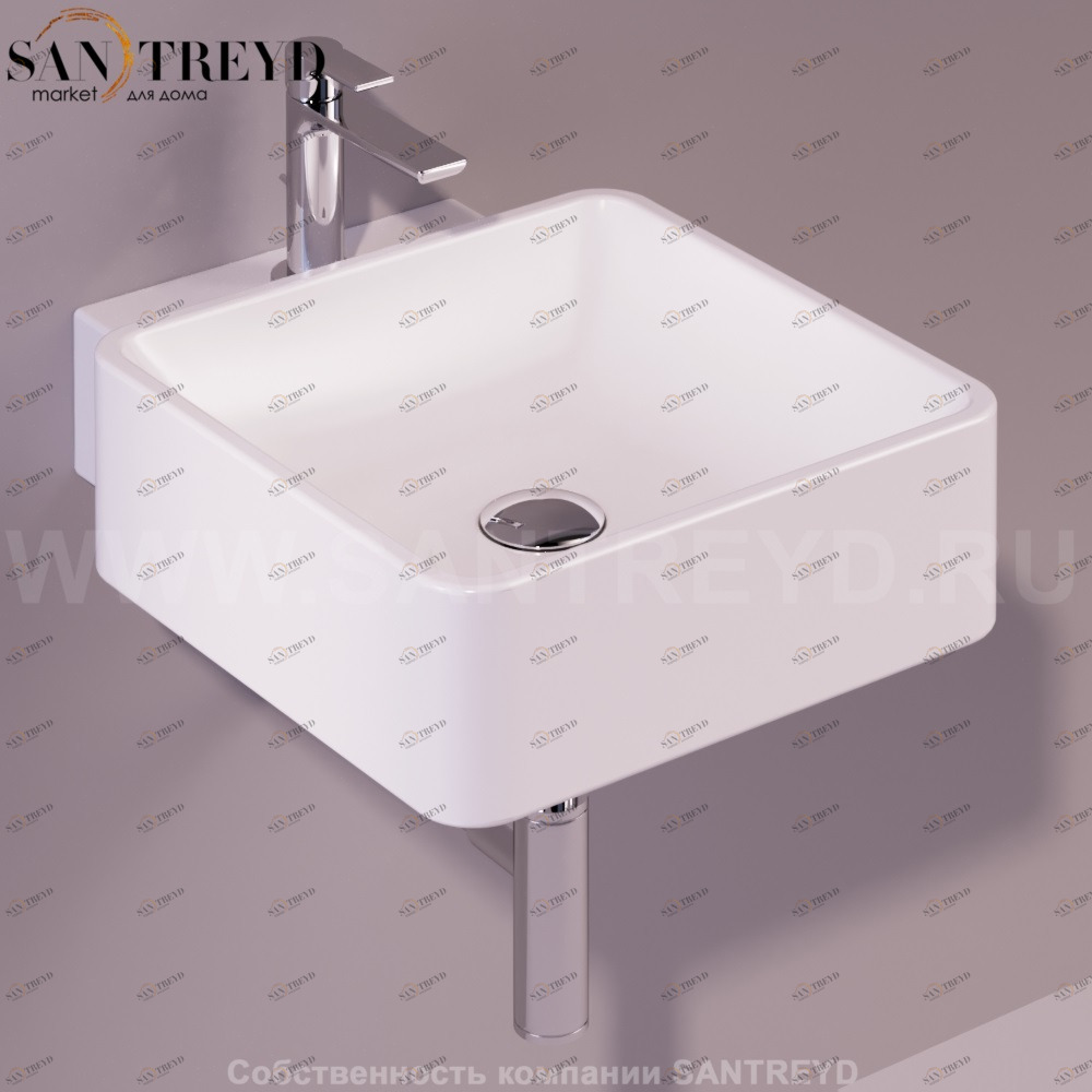 FL15BIANCO Подвесная раковина настенная квадратная Simas Flow белая