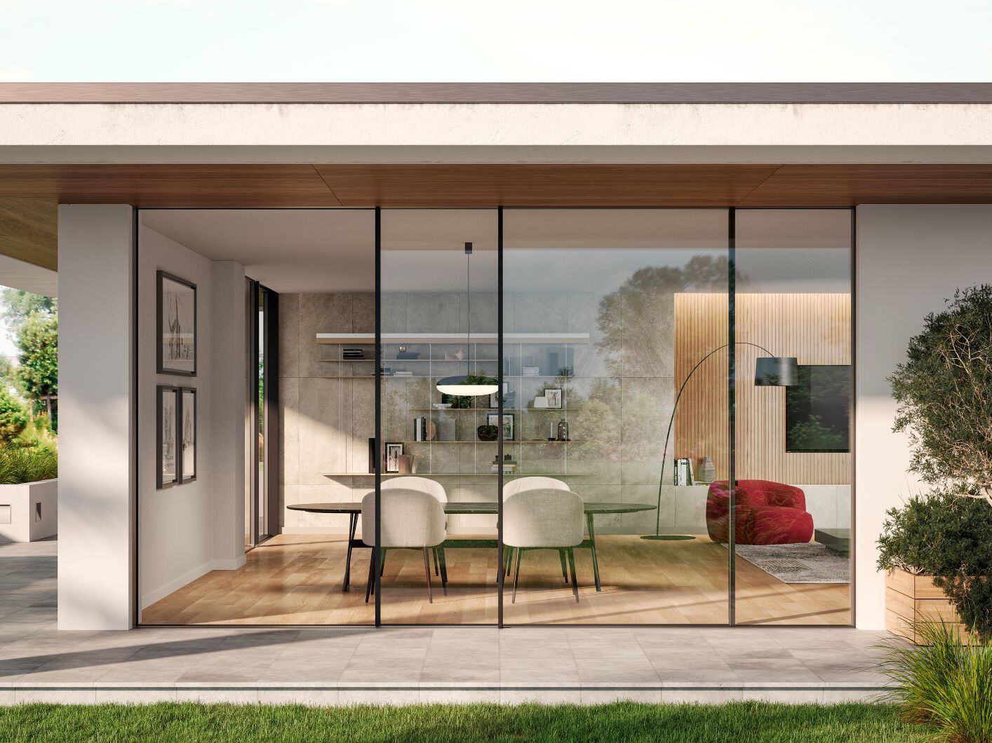 Алюминиевое раздвижное окно с тройным остеклением Oknoplast алюминий ARCH-00140738 - Вид №1