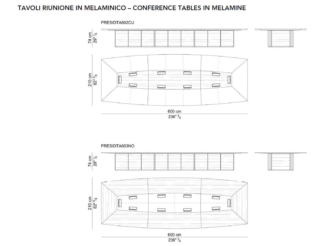 Прямоугольный стол для совещаний с системой люверсов i 4 Mariani PRESIDENT ARCH-00140462 - Вид №8