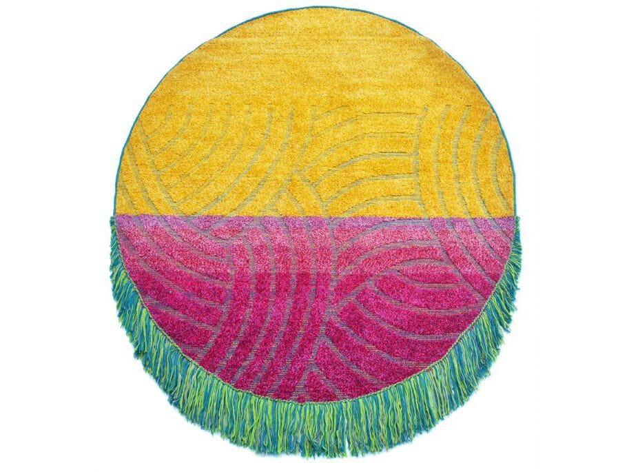 Круглый шерстяной ковер ручной работы Huqrugs MIAMI BEACH ARCH-00130669