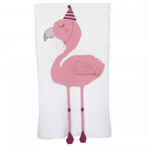 Плед ФЛАМИНГО 60*120 белый+розовый бутон APERO ДИЗАЙНЕРСКИЕ, ФЛАМИНГО, ПТИЦЫ 134589 Белый