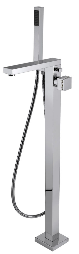 3P534 / D Смеситель для ванны напольный с душевым комплектом, переключателем и прогрессивным картриджем. Bongio Pure Glam 3P534/D