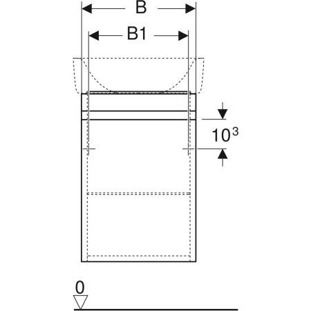 869050000 Шкафчик для раковины Geberit Renova Plan, с одной дверью Geberit  - Вид №3