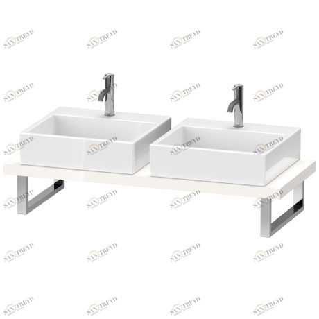 XL101C02222 Консоль для накладной и встраиваемой сверху раковины компакт, Толщина консоли 45 мм X-Large #XL101C 480 мм Белый глянцевый декор Duravit