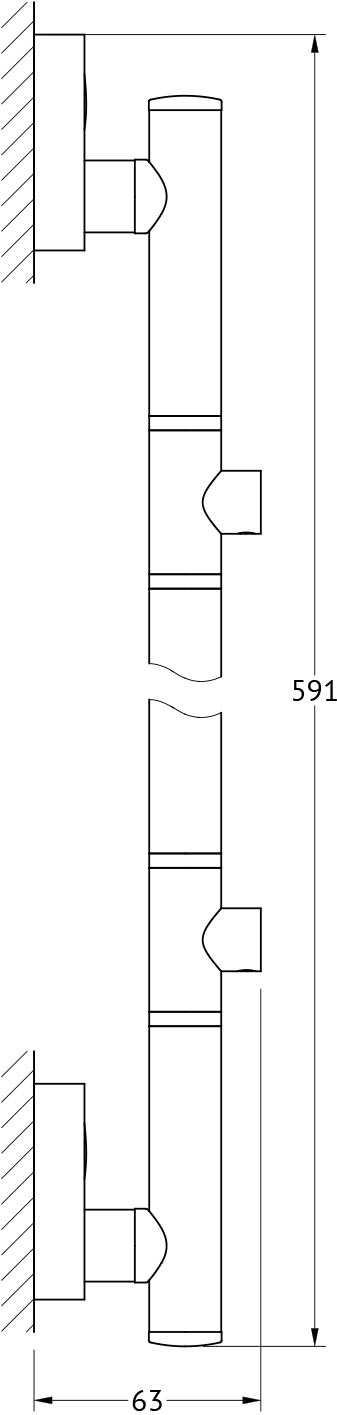 LUX 074 Штанга для 2-х аксессуаров 58 cm FBS Luxia - Вид №1