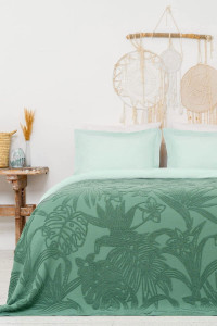 90863055 Покрывало Arya Botanical Garden 160x220 см Махровое Зеленое STLM-0414314 ARYA HOME