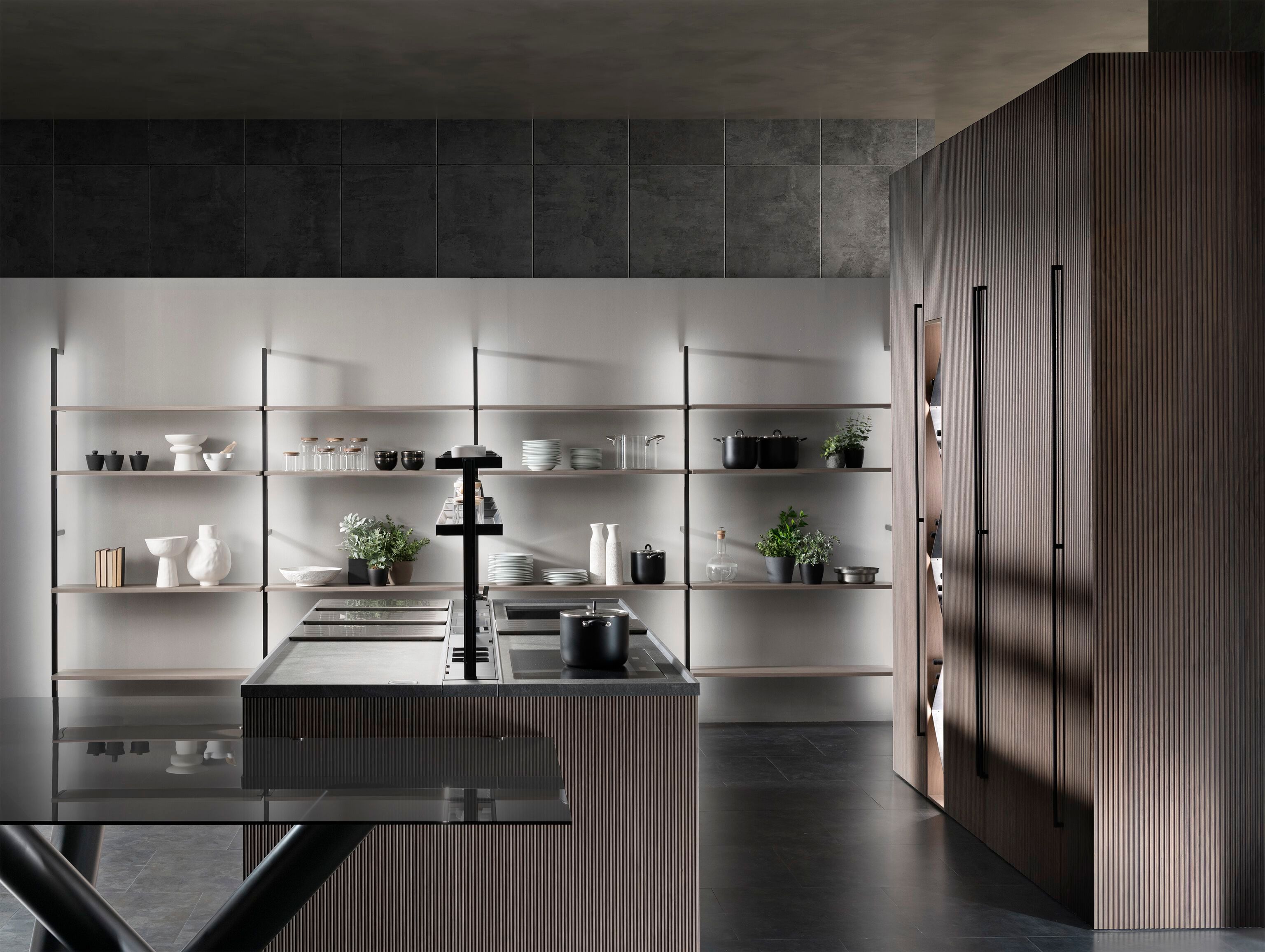 Кухня из грецкого ореха с островом Floritelli Cucine Milled ARCH-00023730 - Вид №2