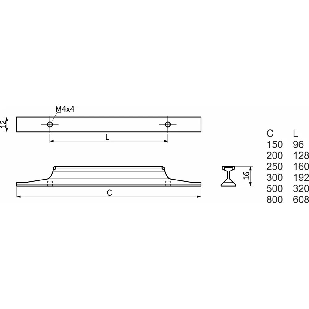 Мебельная ручка-скоба Stells-160 160 мм никель AKS STLM-2018653 - Вид №5
