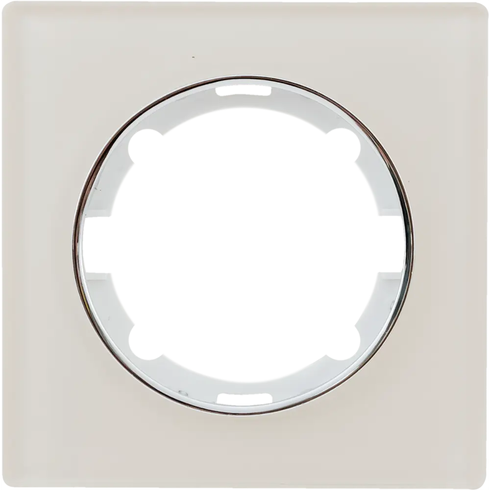Рамка для розеток и выключателей Onekey Florence 1 пост стекло цвет бежевый ONEKEYELECTRO STLM-2126614