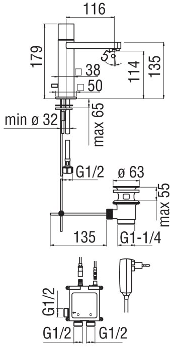 Nobili Rubinetterie Смеситель для раковины с электронным управлением Loop e E90118/1cr - Вид №2