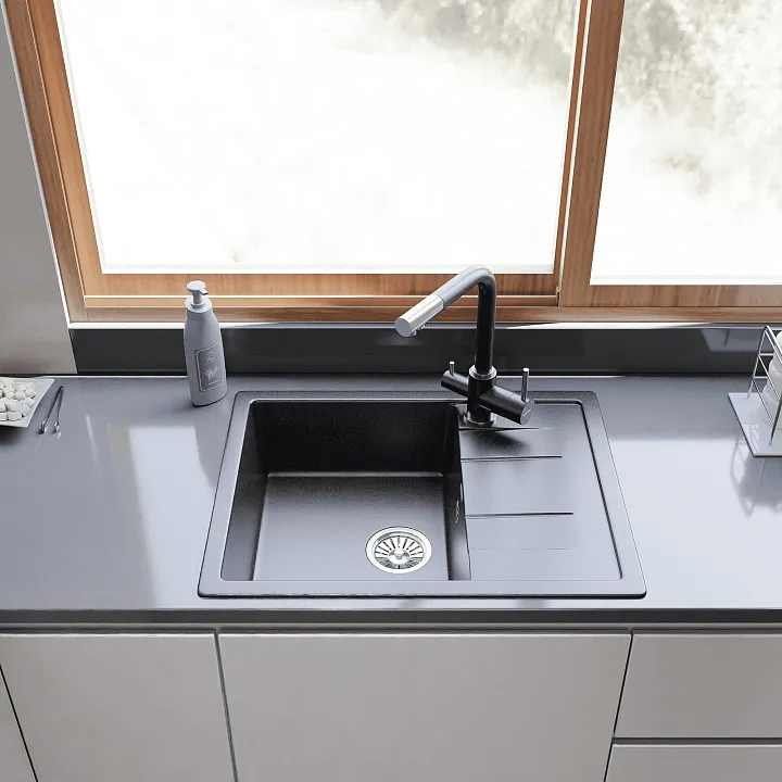 Кухонная мойка Искусственный камень QUADRO S218 GranFest Q-650L-S218 - Вид №1