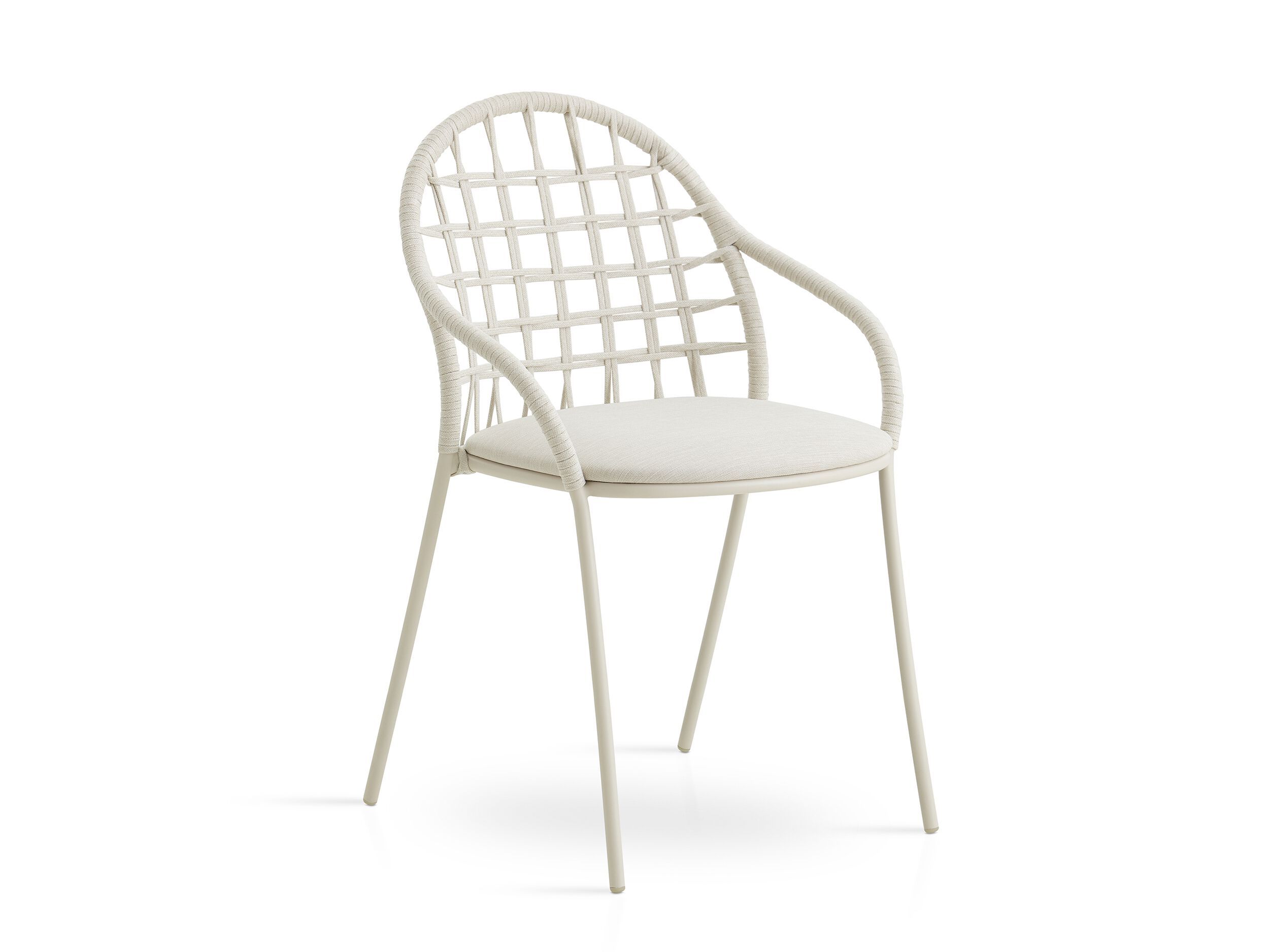 Штабелируемый садовый стул из нержавеющей стали и веревки с подлокотниками EXPORMIM лепесток ARCH-00043080