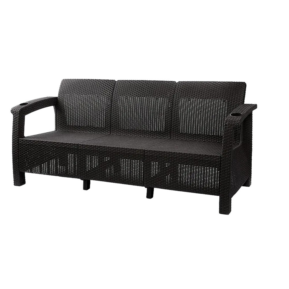 Диван Ротанг-плюс 188x70x79 см полипропилен мокко 86535558 STLM-2004431 Santreyd