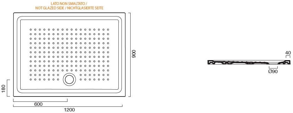 CERAMICA CATALANO Нескользящий прямоугольный керамический поддон для душа H 4.5 sun-id-1352638 - Вид №13