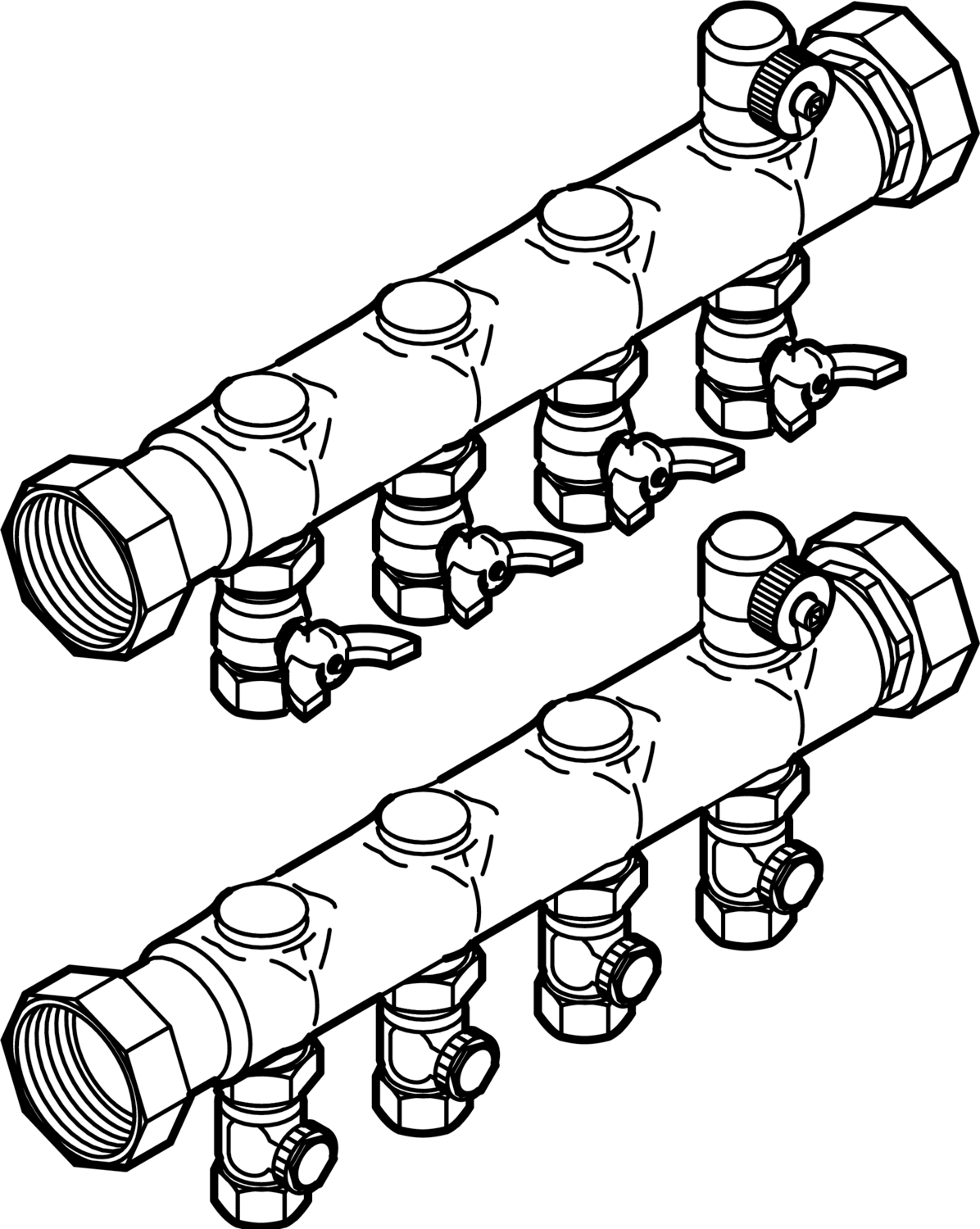 621 995 Модель 1007 Промышленный коллектор для трубопроводных систем Fonterra панельное отопление Santreyd  - Вид №1