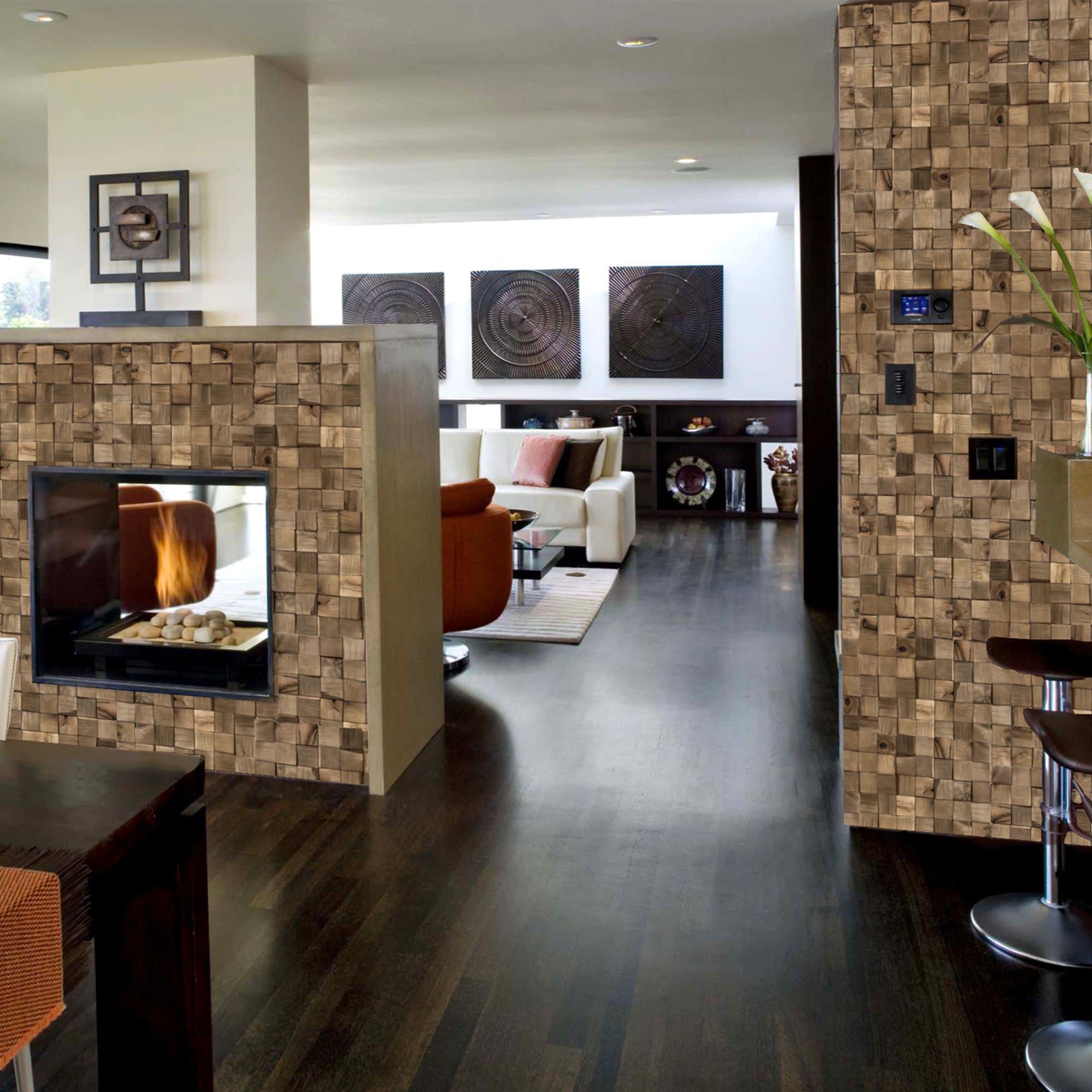 ARABESKO 3D панели из колотой березы с текстурой ореха 82625649 STLM-0032239 - Вид №8