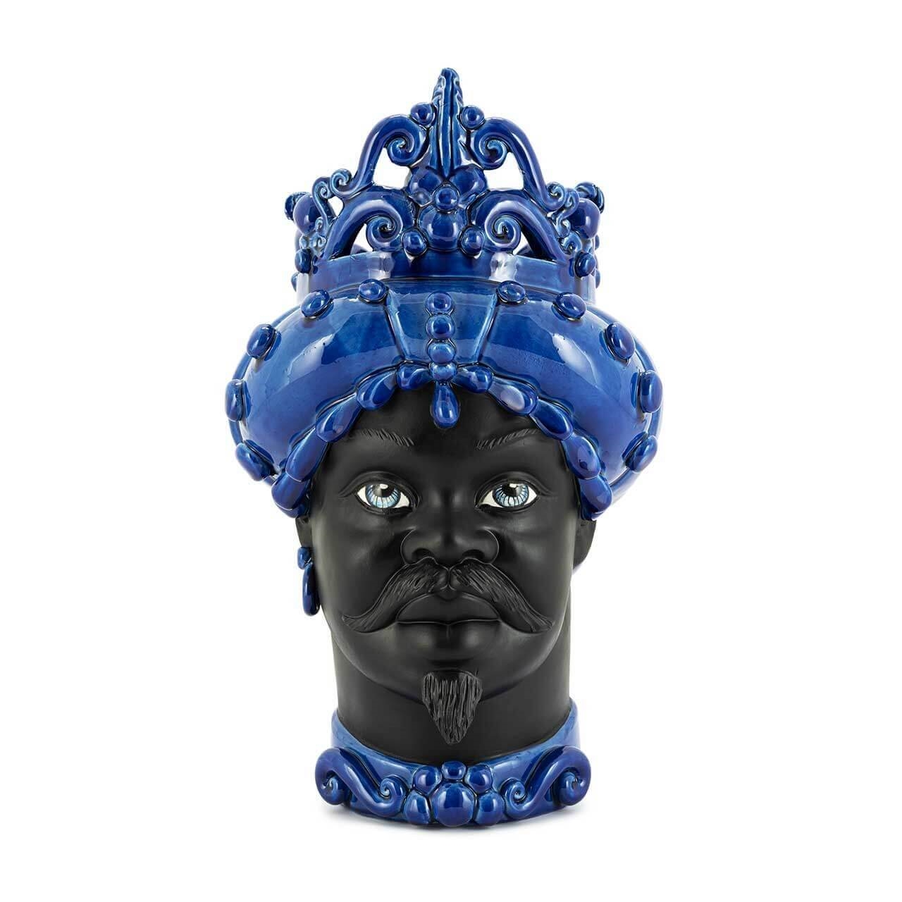 201142-80 ABHIKA ВАЗА MORO MAN MED. МАТ H45 BLUE 