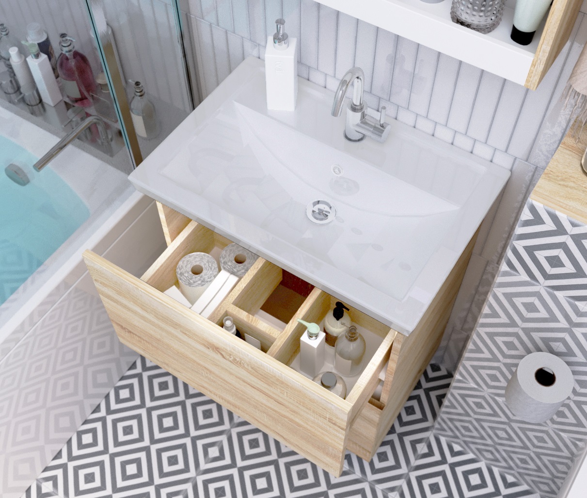 У76060 Тумба Aris 60Н 2я. Дуб Сонома 1 Marka ARIS - Вид №3