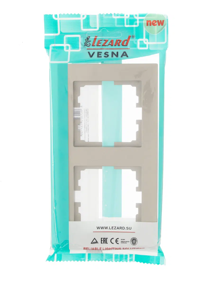 VESNA Рамка 2-ая вертикальная без вст титан LEZARD 742-3700-152 - Вид №2