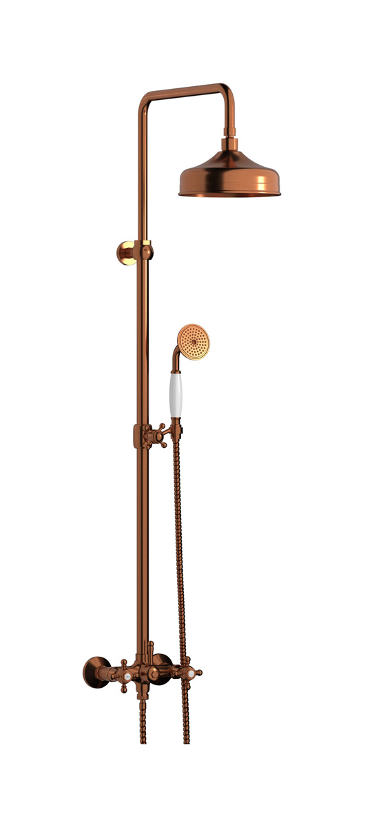 Душевая колонна с термостатом в комплекте с душевым гарнитуром. WE ARE IB hr800rr Antique Copper Indoor Shower