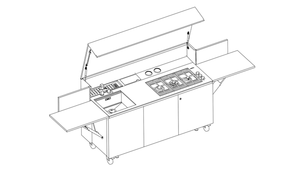 7555001 Газовая плита Finalmente варочная станция 7555 001 Fosterspa  - Вид №5