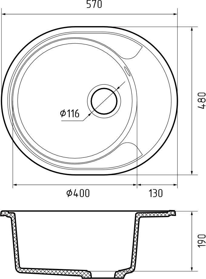 Кухонная мойка 857L GRANFEST URBAN - Вид №1