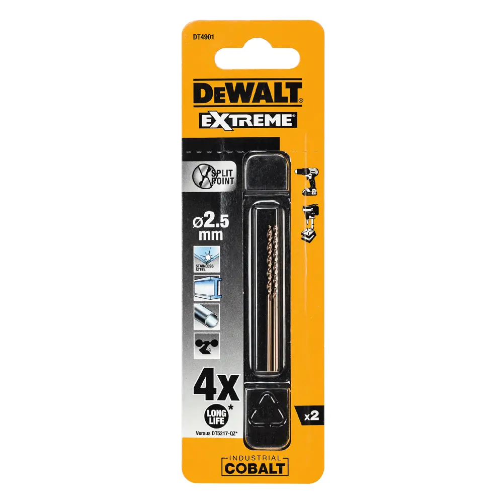 Сверло по металлу Dewalt 2.5х57 мм 2 шт. 18748181 STLM-2170289  - Вид №1