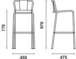 Adico Металлический стул для ресторана с подставкой для ног sun-id-1384926 - Вид №5