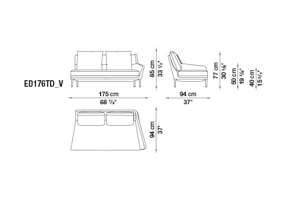 Угловой диван из ткани B&B Italia Эдуард ARCH-00007771 - Вид №5